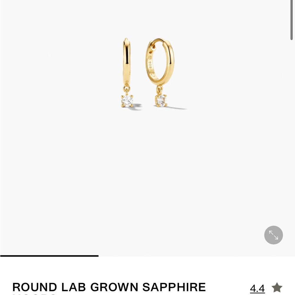 Mejuri Gold Hoop Earrings with Saphire